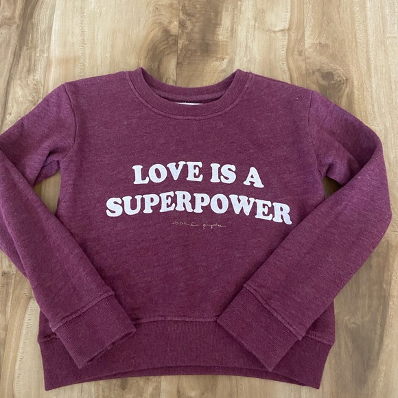 Spiritual Gangster Kids Size 6 Love Is A Superpower Sweatshirt - Picture 2 of 4
